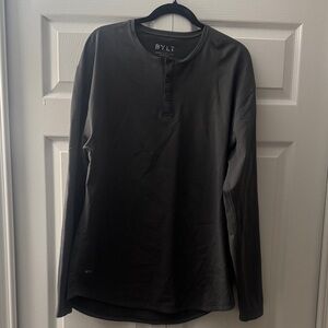 BYLT Basics Charcoal Long Sleeve Henley